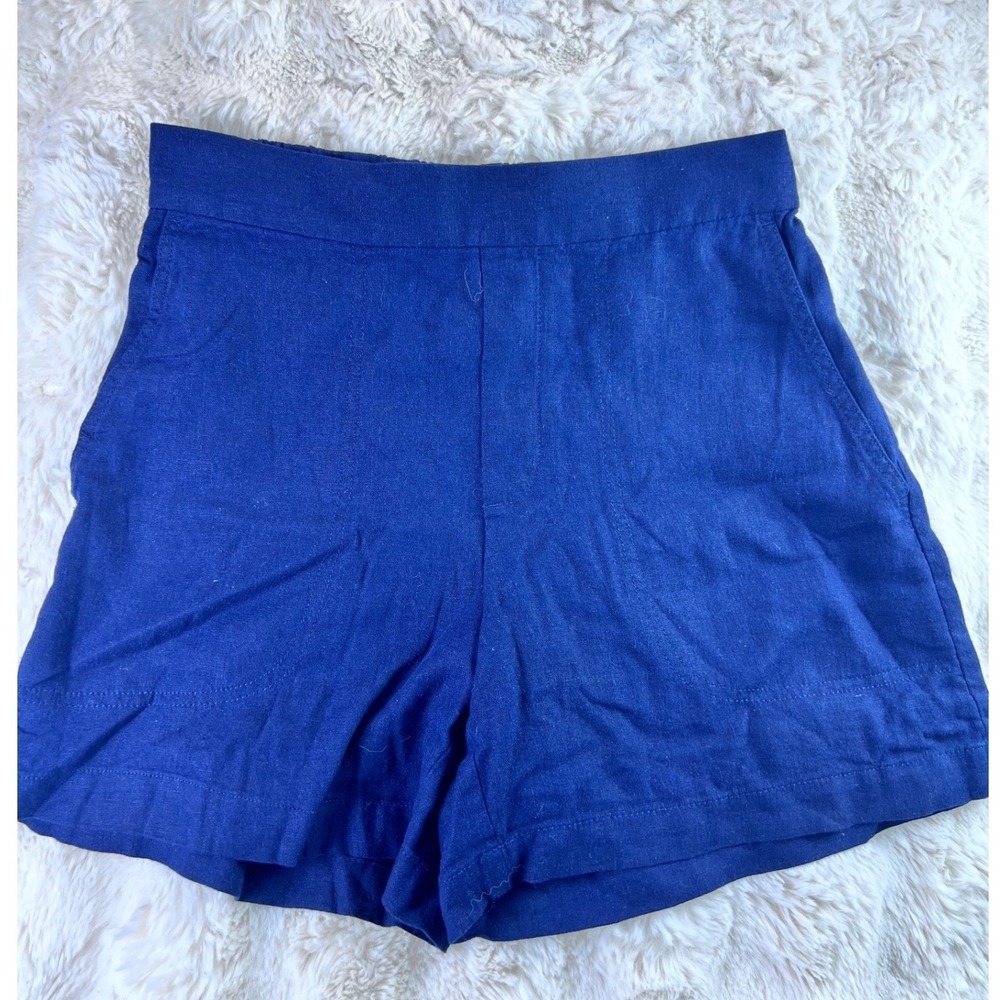 Banana Republic Royal Blue Linen Blend Elastic Back Shorts Size XS. A19